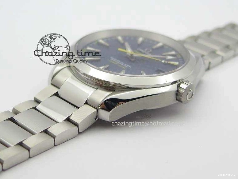 0822 QuickDry Aqua Terra ‘James Bond’ SS JHF Best Edition Blue Dial On SS Bracelet A 8203